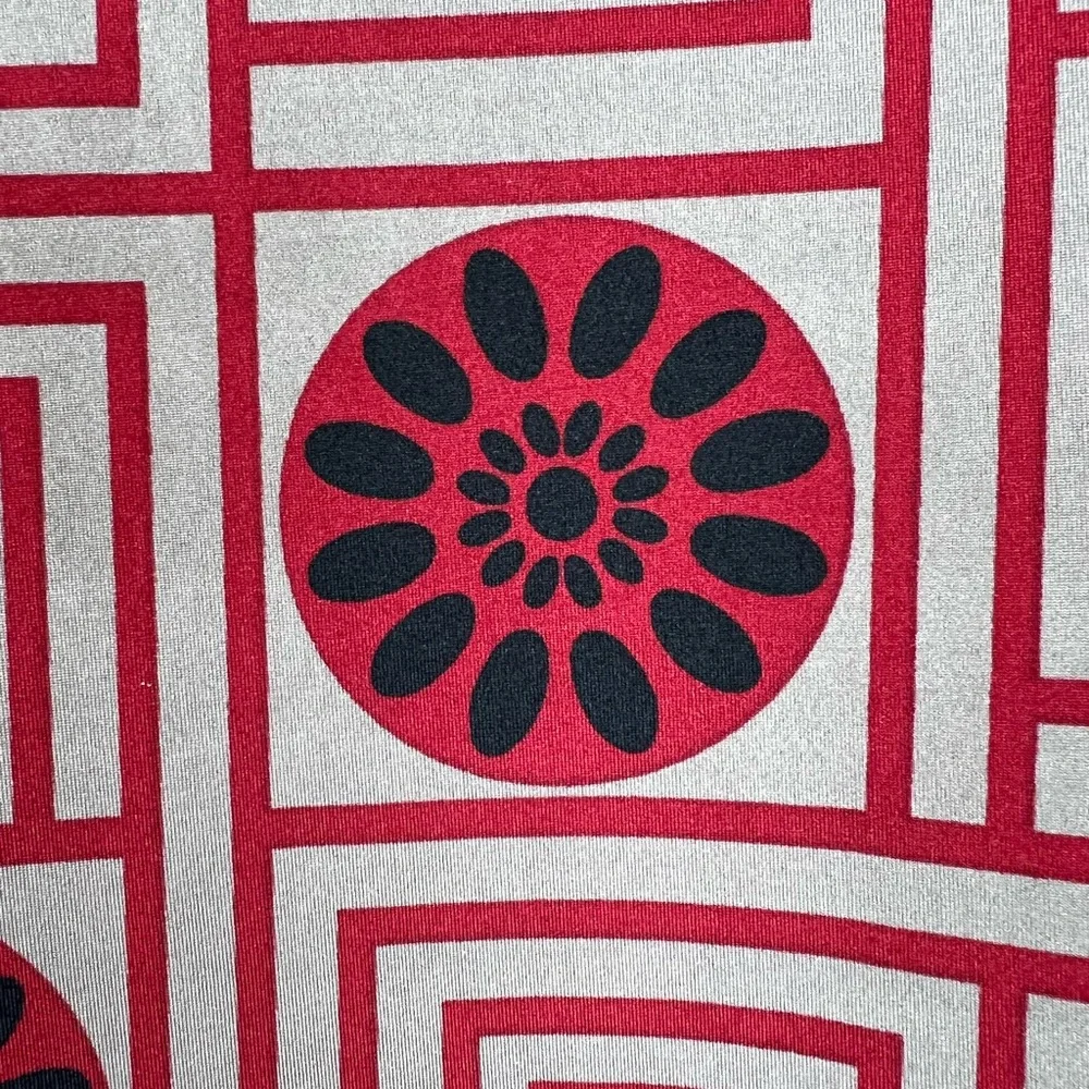 Tracy Negoshian Mod Mini Dress XS Red Geometric Print Retro 60s Shift Style - Picture 6 of 8